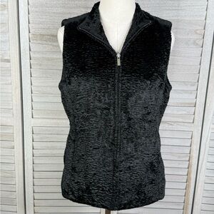 EP PRO Women's Sheared Faux Fur Golf Vest Black-Medium